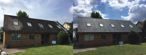 Roof tile cleaning